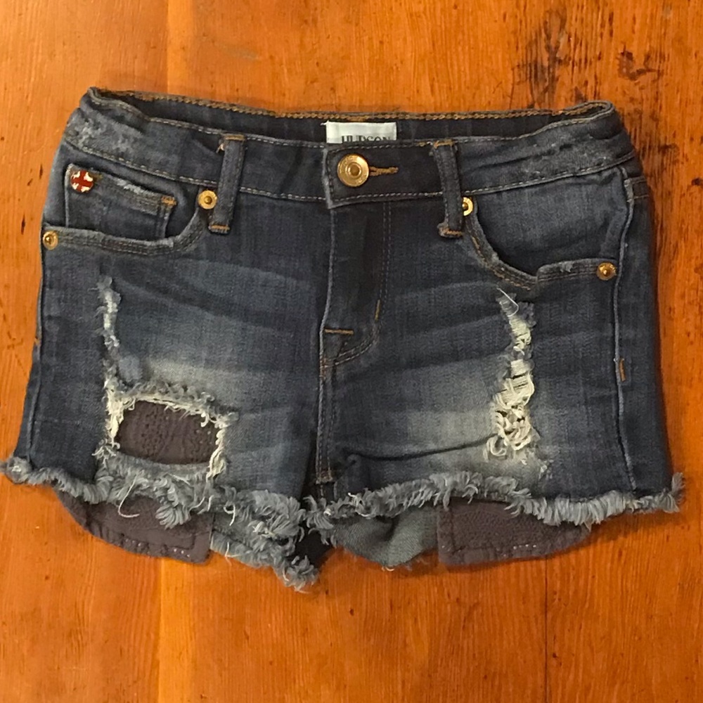 Hudson girls distressed jean shorts